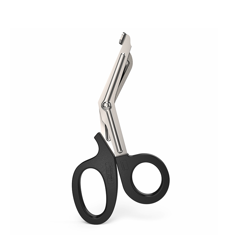 Sürgősségi orvosi fekete kötszerolló 