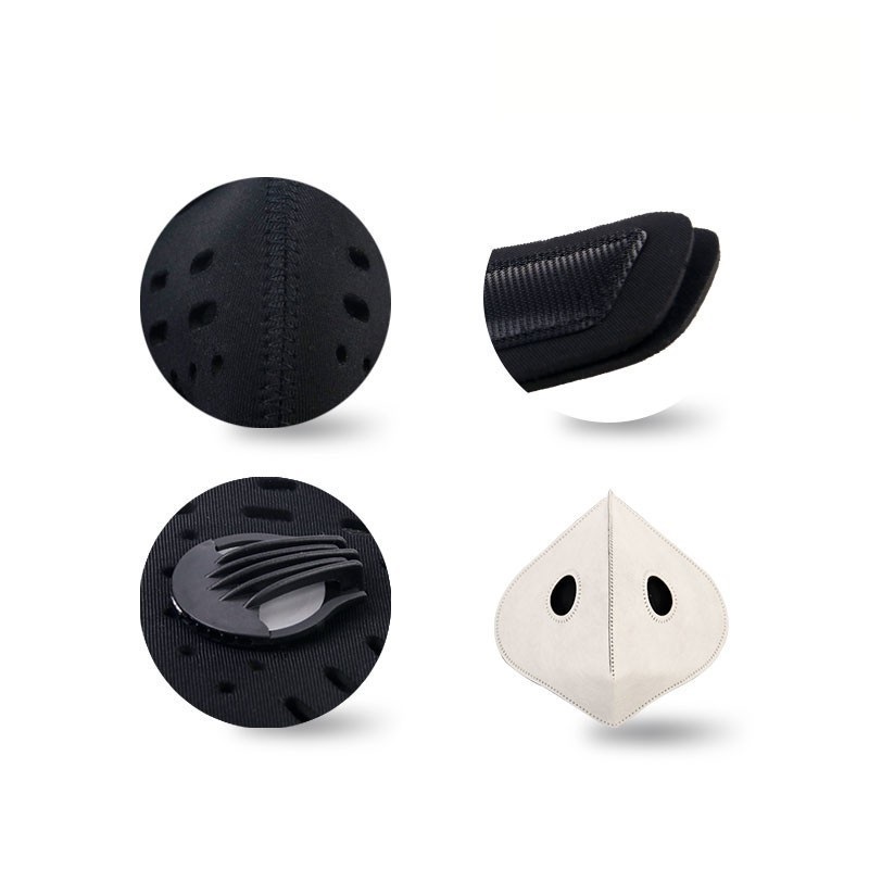 Szennyezés elleni porálló kerékpáros arcmaszk szűrővel és szeleppel 