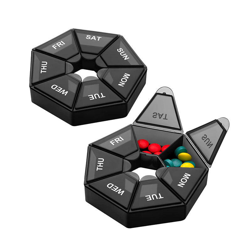 Hordozható extra nagy heti tabletta rendszerező orvosi célokra 