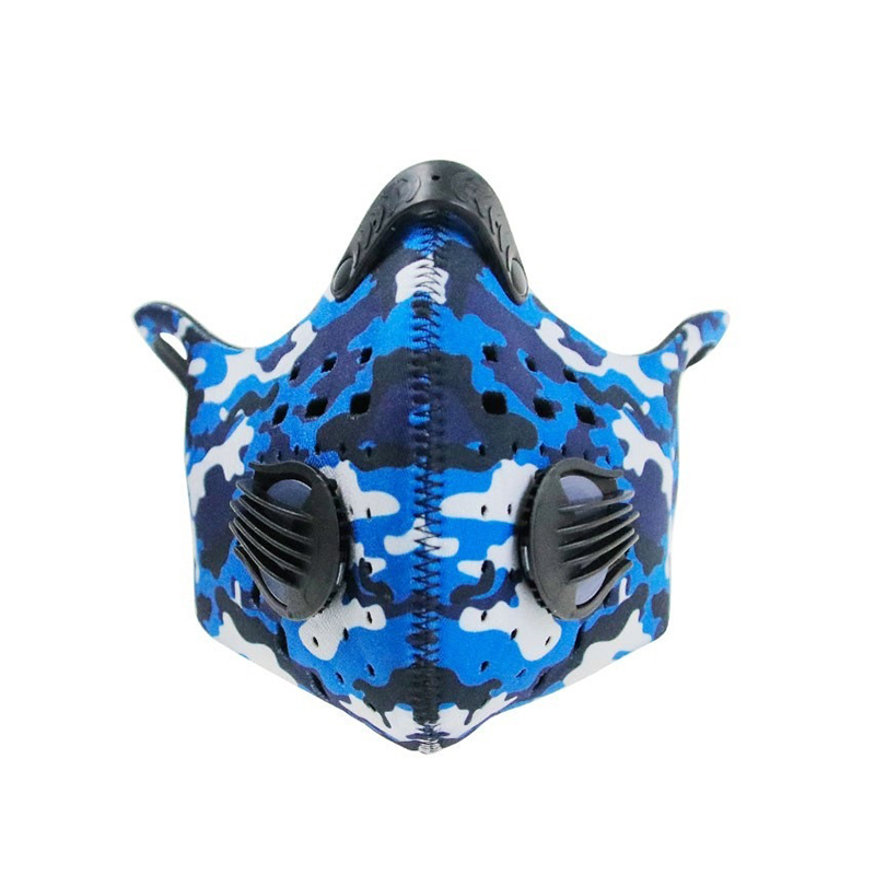 Outdoor Blue Camo légzőmaszk futáshoz 