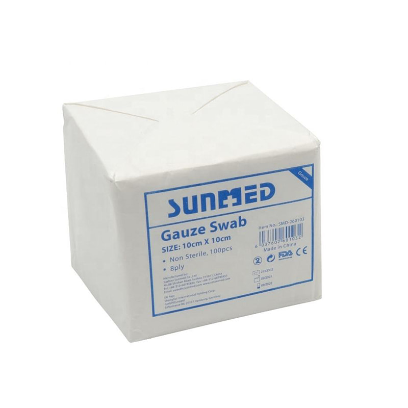 Eldobható orvosi nedvszívó steril pamut géz tampon